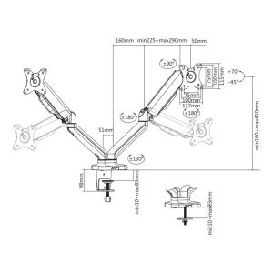 SBOX MONITOR STAND WITH 2 SPRINGS 13'-27' 3 107 01 000338 4