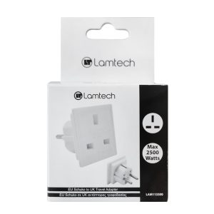 LAMTECH EU SCHUKO TO UK 16A TRAVEL ADAPTER 2 113300
