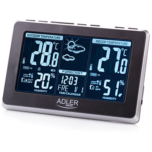 Μετεωρολογικός Σταθμός ADLER WEATHER STATION BLACK/SILVER Μετεωρολογικός Σταθμός ADLER WEATHER STATION BLACK/SILVER