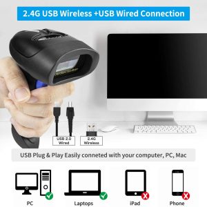 NETUM 2,4G WIRELESS QR BARCODE 2D SCANNER WITH STAND 3 123 01 000011 2