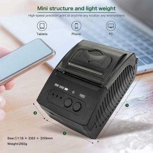 NETUM BT THERMAL RECEIPT PRINTER, PORTABLE 2' 58mm MINI USB POS PRINTER 4 123 01 000013 2
