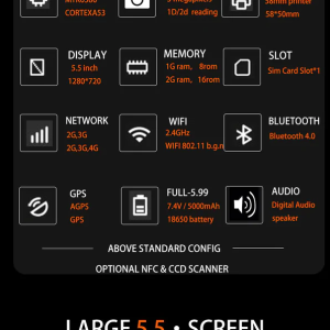 NETUM ALL IN ONE BT/WIFI 2GB+16G ANDROID POS TERMINAL RECEIPT PRINTER ORANGE 4 123 01 000027 4