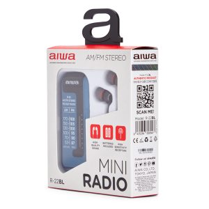 AIWA MINI POCKET RADIO WITH EARPHONES BLUE 2 127 01 000047 5