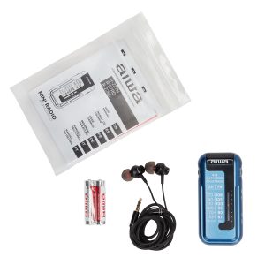 AIWA MINI POCKET RADIO WITH EARPHONES BLUE 3 127 01 000047 6