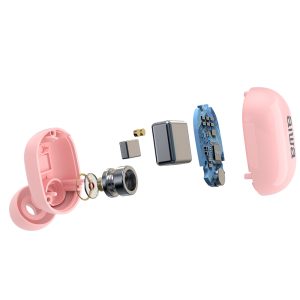 AIWA TWS IN-EARPHONES WITH MEMORY FOAM PINK 3 127 01 000057 10