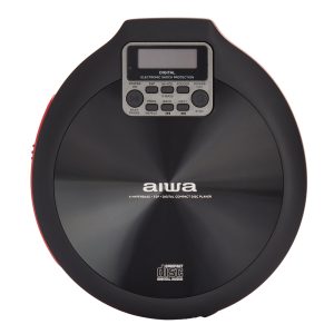 AIWA PORTABLE CD PLAYER WITH EARPHONES RED 4 127 01 000079 12