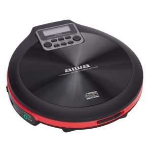 AIWA PORTABLE CD PLAYER WITH EARPHONES RED 2 127 01 000079 4