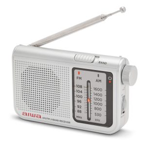 AIWA POCKET AM/FM RADIO WITH DUAL ANALOG TUNER SILVER 4 127 01 000121 7