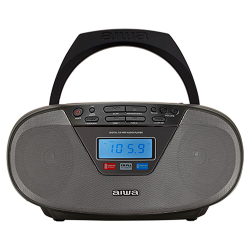 AIWA PORTABLE AC/DC STEREO CD/MP3/FM-PLL/BT PLAYER BLACK AIWA PORTABLE AC/DC STEREO CD/MP3/FM-PLL/BT PLAYER BLACK