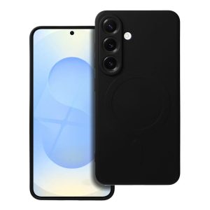 Case for Samsung S25 Silicone Mag Cover compatible with MagSafe (camera protection) black