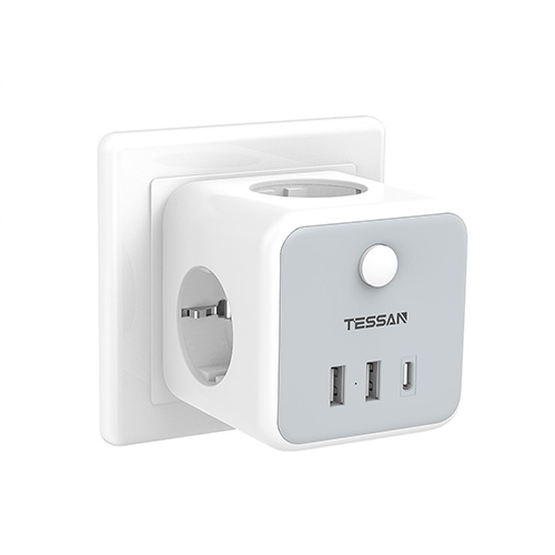 TESSAN 6 IN 1 POWERCUBE SOCKET 3xSCHUKO TESSAN 6 IN 1 POWERCUBE SOCKET 3xSCHUKO
