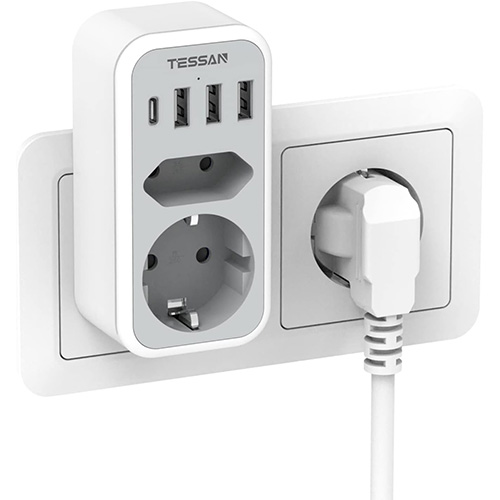 TESSAN 6 IN 1 WALL SOCKET 1xSCHUKO TESSAN 6 IN 1 WALL SOCKET 1xSCHUKO