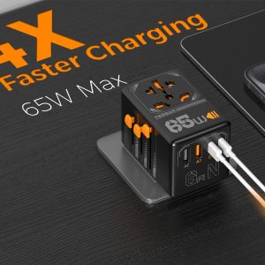 TESSAN GaN UNIVERSAL TRAVEL ADAPTER 2xUSB, 2xTYPE-C MAX 65W REFURBISHED 4 131 01 000012 6