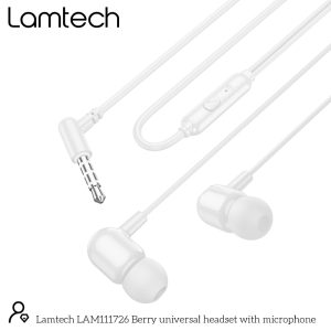 LAMTECH FASHIONABLE 3,5MM EARPHONES WITH MIC WHITE 3 3 3 3