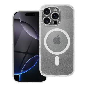 CLEAR MAG COVER case with camera protection compatible with MagSafe for IPHONE 15 PRO transparent glitter