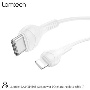 LAMTECH FAST CHARGING AND DATA CABLE TYPE-C TO LIGHTNING 1M 27W WHITE 3 4 1