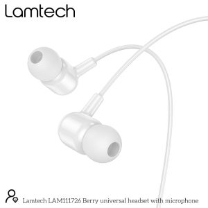 LAMTECH FASHIONABLE 3,5MM EARPHONES WITH MIC WHITE 4 4 3 1