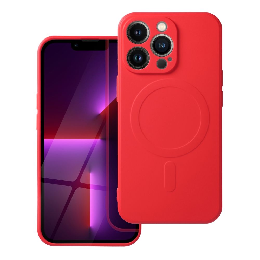 Case for iPhone 13 PRO Silicone Mag Cover compatible with MagSafe (camera protection) red Case for iPhone 13 PRO Silicone Mag Cover compatible with MagSafe (camera protection) red