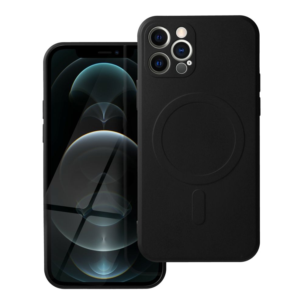 Case for iPhone 12 PRO Silicone Mag Cover compatible with MagSafe (camera protection) black Case for iPhone 12 PRO Silicone Mag Cover compatible with MagSafe (camera protection) black