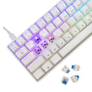 WHITE SHARK MECHANICAL KEYBOARD BLUE SWITCH GK-004221 WHITE 3 4SHINOBI 2 W US BLUE.SW 2