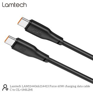LAMTECH CHARGE AND DATA CABLE TYPE-C TO TYPE-C 60W 2M BLACK 4 5 3