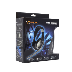 SBOX STEREO HEADSET WITH MIC BLACK 4 5 HS 302