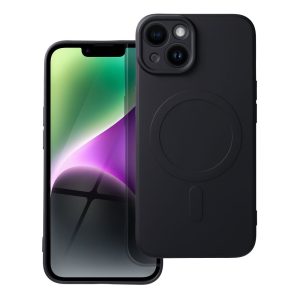 Case for iPhone 14 Silicone Mag Cover compatible with MagSafe (camera protection) black
