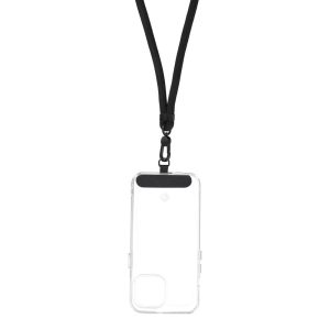 Phone pendant with adjustable length / cord length 165cm (max 82.5cm in the loop) / on the shoulder or neck - black