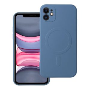 Case for iPhone 11 Silicone Mag Cover compatible with MagSafe (camera protection) blue