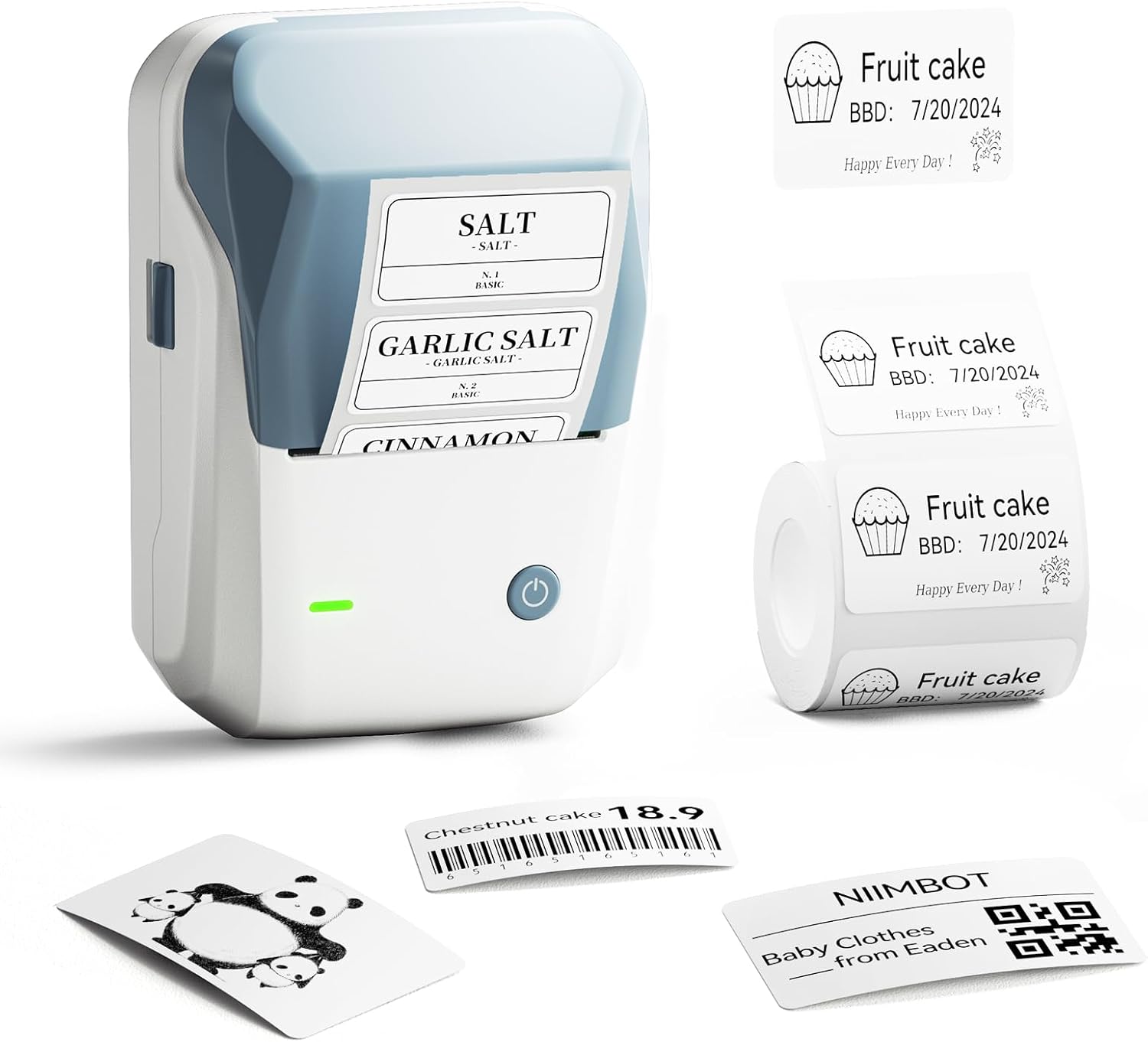 NIIMBOT THERMAL LABEL PRINTER B1 2-INCH WHITE BLUE NIIMBOT THERMAL LABEL PRINTER B1 2-INCH WHITE BLUE