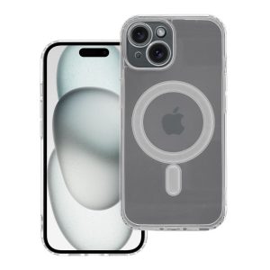 CLEAR MAG COVER case with camera protection compatible with MagSafe for IPHONE 15 transparent