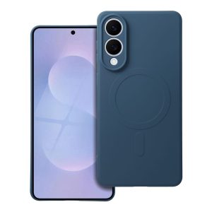 Case for Samsung S25 EDGE Silicone Mag Cover compatible with MagSafe (camera protection) blue