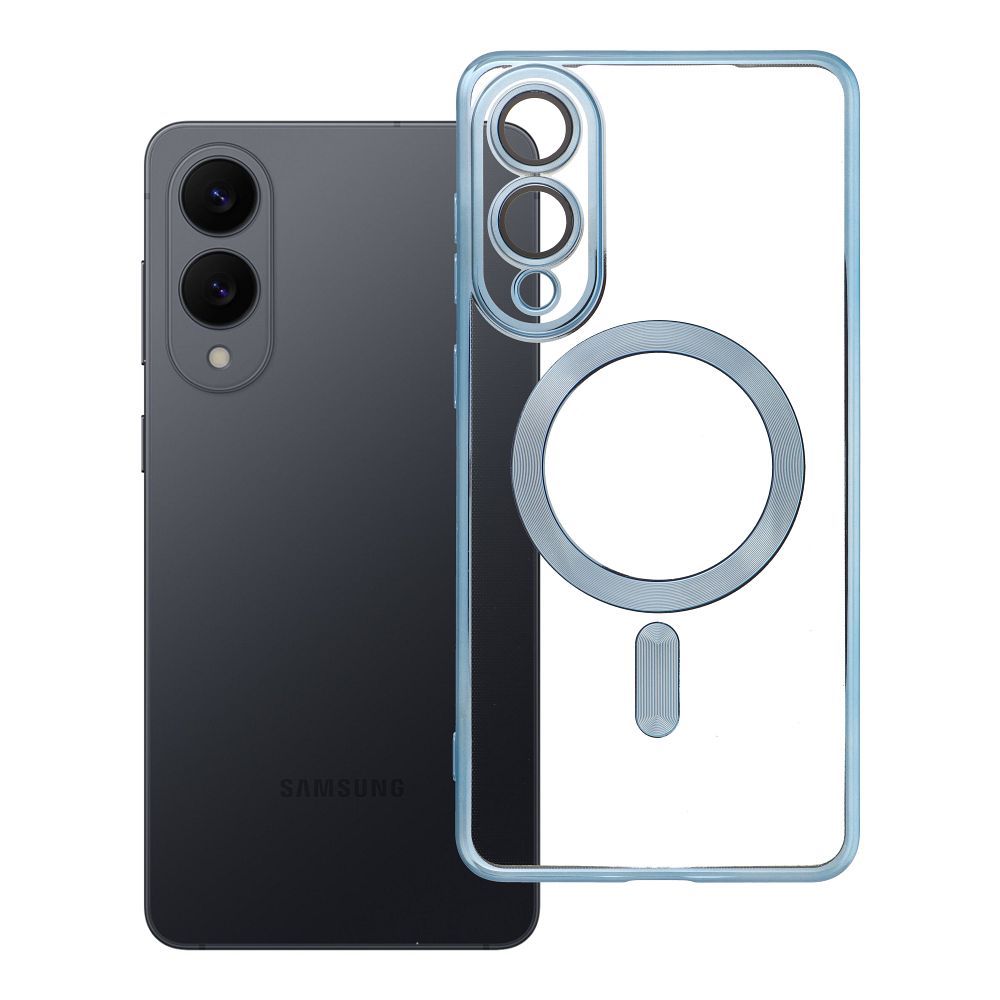 Case for Samsung S25 EDGE Electro Mag Cover compatible with MagSafe blue Case for Samsung S25 EDGE Electro Mag Cover compatible with MagSafe blue