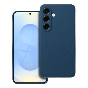 Case for Samsung S25 Silicone Mag Cover compatible with MagSafe (camera protection) blue
