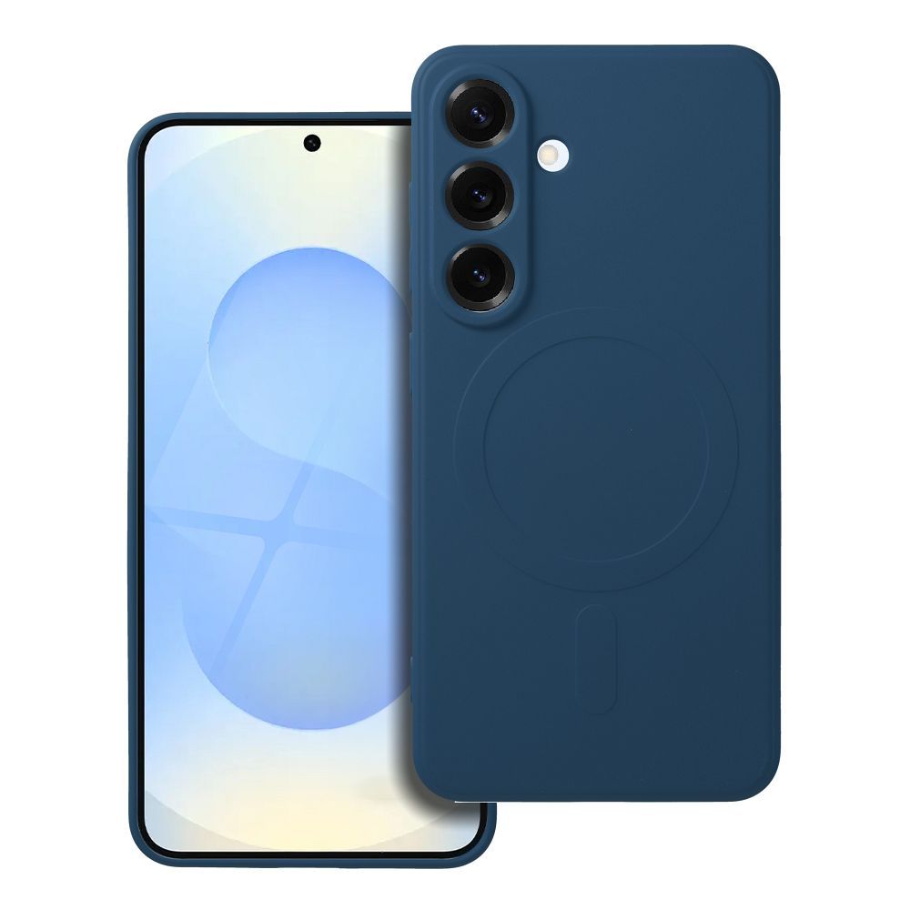 Case for Samsung S25 Silicone Mag Cover compatible with MagSafe (camera protection) blue Case for Samsung S25 Silicone Mag Cover compatible with MagSafe (camera protection) blue