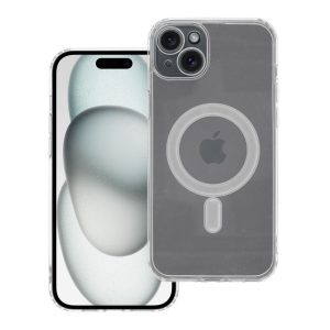 CLEAR MAG COVER case with camera protection compatible with MagSafe for IPHONE 15 Plus transparent