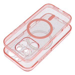 CLEAR MAG COVER case compatible with MagSafe for SAMSUNG S25 Plus pink glitter 3 9542d79a77197cccec8743d848becb0c