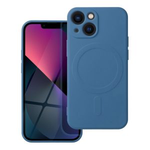 Case for iPhone 13 MINI Silicone Mag Cover compatible with MagSafe (camera protection) blue