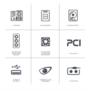 ARMAGGEDDON GAMING PC CASE DUAL CHAMBER WITH 3 ARGB FANS TRITRON 3 BLACK 3 Armaggeddon PC Case Tritron 3 ATX 4