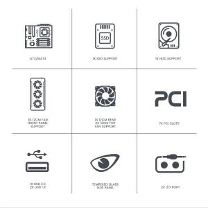 ARMAGGEDDON GAMING PC CASE DUAL CHAMBER WITH 3 ARGB FANS TRITRON 2 WHITE 3 Artboard 2 1