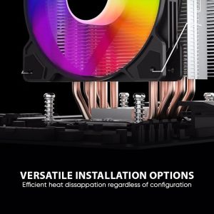 ARMAGGEDDON ARGB SILENT 12CM CPU COOLING FAN 6 HEAT PIPES BLACK 2 BLIZZARD3 B 1 4