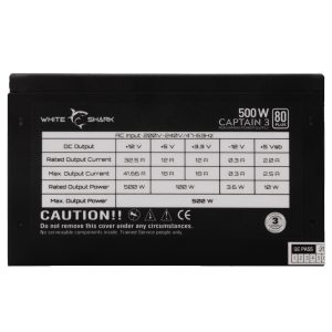 WHITE SHARK POWER SUPPLY GPSU-W500F 500W 80+ RGB 4 CAPTAIN 3 5