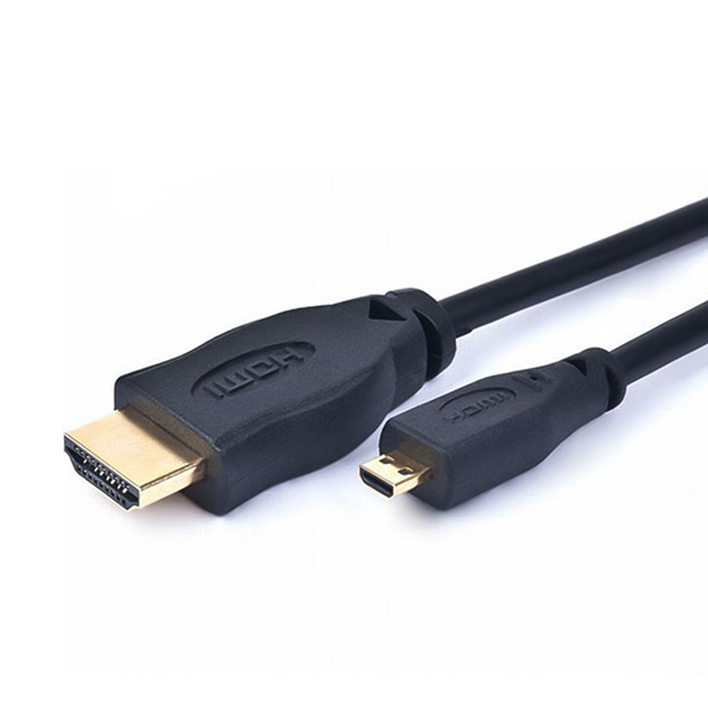 CABLEXPERT HDMI MALE TO MICRO D-MALE BLACK CABLE WITH GOLD-PLATED CONNECTORS 1.8M CABLEXPERT HDMI MALE TO MICRO D-MALE BLACK CABLE WITH GOLD-PLATED CONNECTORS 1.8M