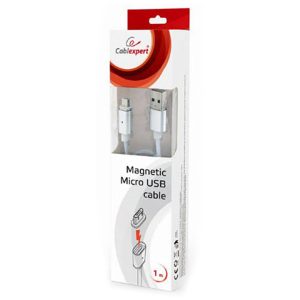 CABLEXPERT 3-in-1 MAGNETIC CABLE 1M MICRO USB - LIGHTNING - TYPE-C RETAIL PACK SILVER