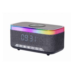 GEMBIRD DIGITAL ALARM CLOCK WITH SPEAKER AND WIRELESS CHARGING FUNCTION BLACK/GREY 3 DAC SPKBT QC15 BK 2