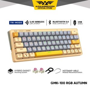 ARMAGGEDDON TRIMODE MECH RGB KEYBOARD LINEAR 63KEYS GMK-100 AUTUMN 3 GMK 100AU 4