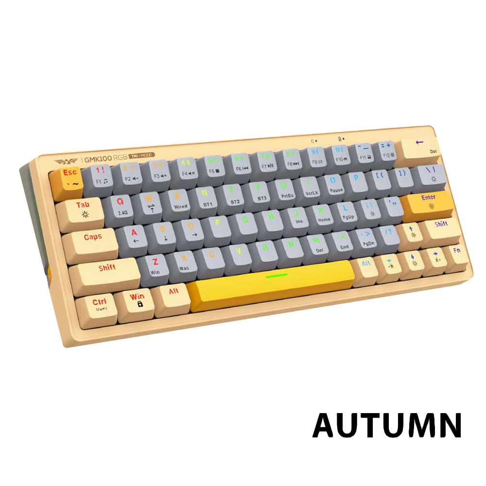 ARMAGGEDDON TRIMODE MECH RGB KEYBOARD LINEAR 63KEYS GMK-100 AUTUMN ARMAGGEDDON TRIMODE MECH RGB KEYBOARD LINEAR 63KEYS GMK-100 AUTUMN