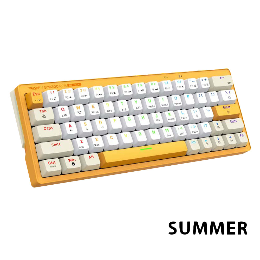 ARMAGGEDDON TRIMODE MECH RGB KEYBOARD LINEAR 63KEYS GMK-100 SUMMER ARMAGGEDDON TRIMODE MECH RGB KEYBOARD LINEAR 63KEYS GMK-100 SUMMER