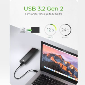 ICY BOX EXTERNAL TYPE-C 3.2 GEN2 ENCLOSURE FOR M.2 NVMe SSD WITH WRITE PROTECTION BLACK 3 IB 1807MT C31 6