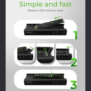 ICY BOX TYPE-C/USB 3.2 M.2 NVMe & SATA DOCKING TOOLESS BLACK 4 IB 180MC C31 6